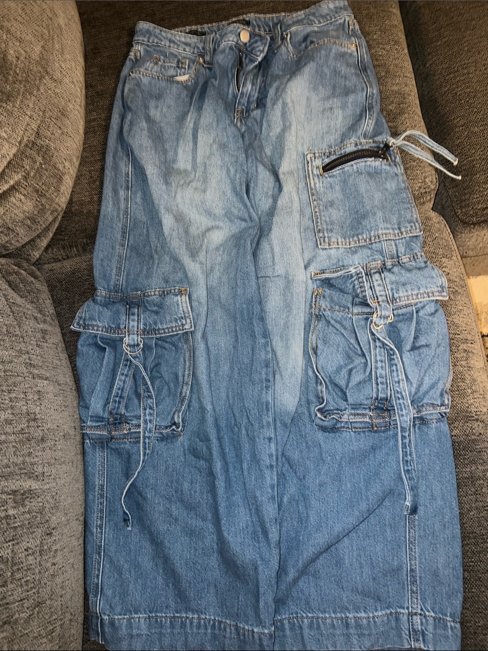 wild fable Light Blue Relaxed Cargo Jeans